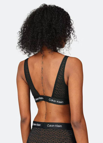 Чёрный бралетт бюстгальтер Calvin Klein без косточек трикотаж, хлопок