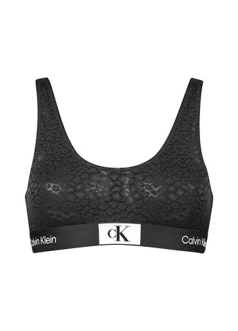 Чёрный бралетт бюстгальтер Calvin Klein без косточек трикотаж, хлопок