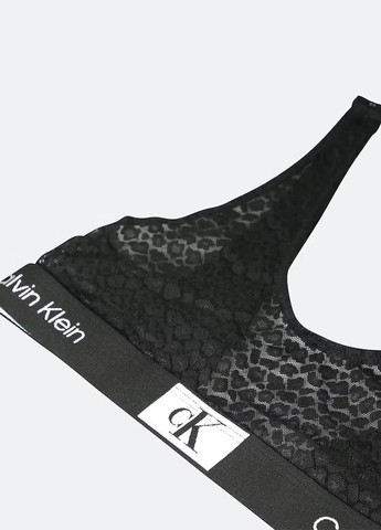 Чёрный бралетт бюстгальтер Calvin Klein без косточек трикотаж, хлопок