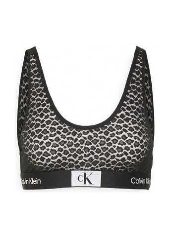 Чёрный бралетт бюстгальтер Calvin Klein без косточек трикотаж, хлопок