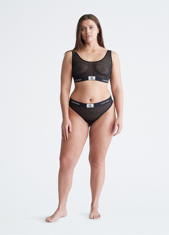 Чёрный бралетт бюстгальтер Calvin Klein без косточек трикотаж, хлопок