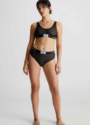 Чёрный бралетт бюстгальтер Calvin Klein без косточек трикотаж, хлопок