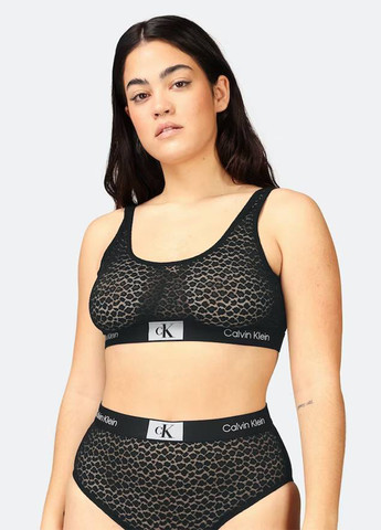 Чёрный бралетт бюстгальтер Calvin Klein без косточек трикотаж, хлопок