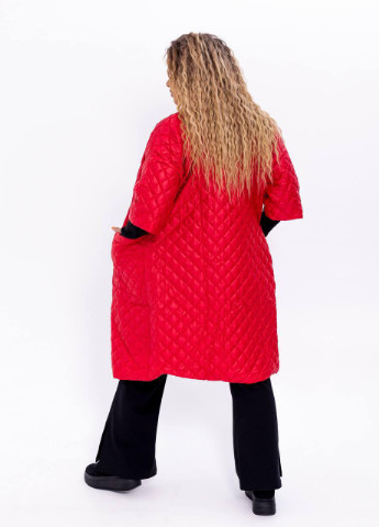 Темно-красное Женская куртка-пальто из плащевки р.48 358121 New Trend