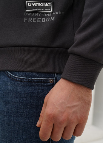 Темно-серый свитшот Trend Collection надпись без декора (305300826)