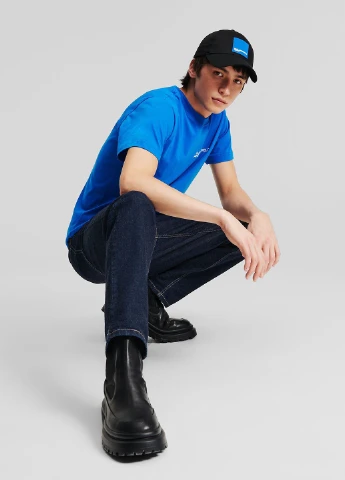 Темно-синие демисезонные зауженные джинсы Karl Lagerfeld Jeans
