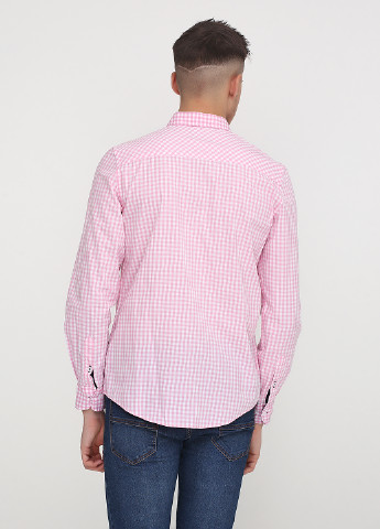 Светло-розовая кэжуал рубашка в клетку Яavin с длинным рукавом