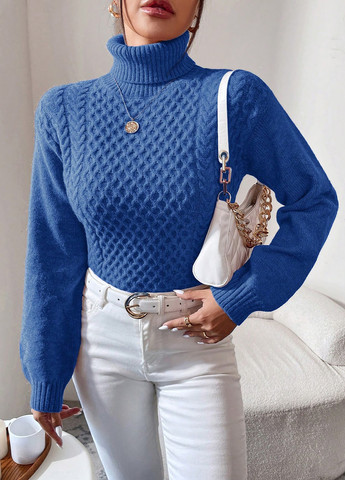 Світло-синій зимовий светр SHEIN