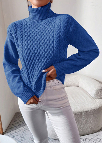 Світло-синій зимовий светр SHEIN