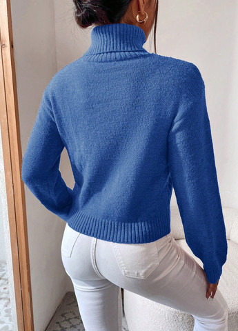 Світло-синій зимовий светр SHEIN