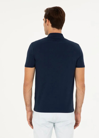 Темно-синяя футболка-поло для мужчин Pierre Cardin с надписью