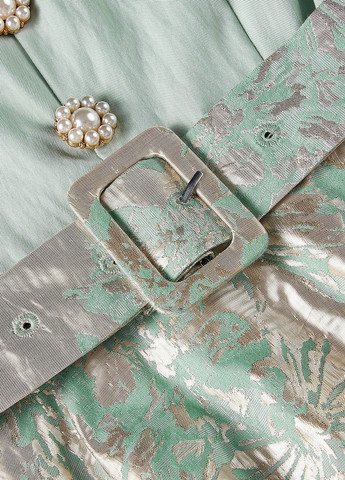 Светло-зеленое кэжуал, праздничный платье колокол SHEIN с рисунком