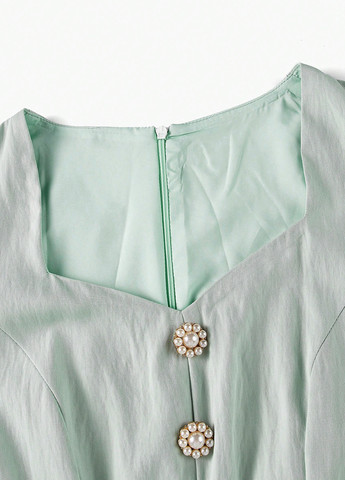 Светло-зеленое кэжуал, праздничный платье колокол SHEIN с рисунком