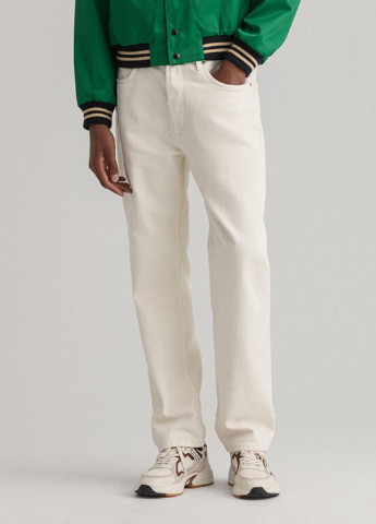 Белые демисезонные прямые джинсы Gant