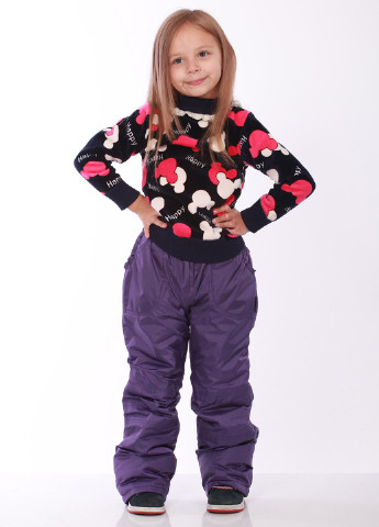 Фиолетовые кэжуал зимние со средней талией брюки Kat