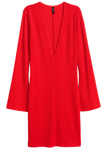 Красное коктейльное платье H&M фактурное