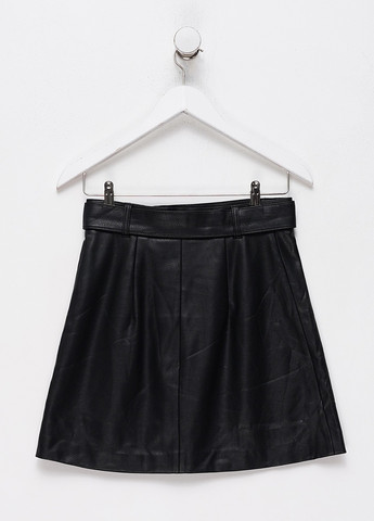 Черная кэжуал однотонная юбка H&M а-силуэта (трапеция)