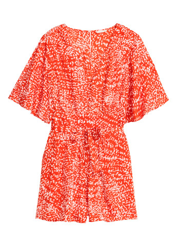 Комбинезон H&M комбинезон-шорты абстрактный красный кэжуал