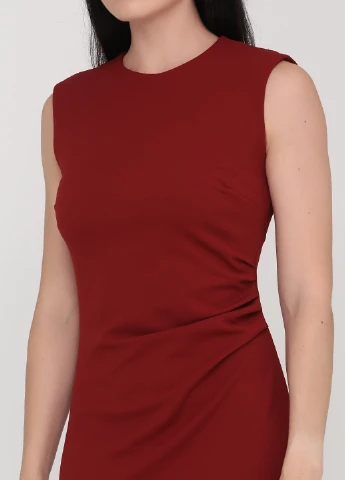 Бордовое деловое платье H&M однотонное