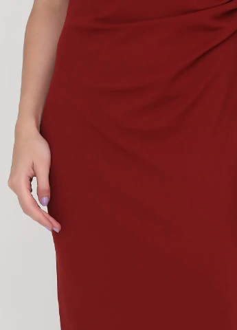 Бордовое деловое платье H&M однотонное