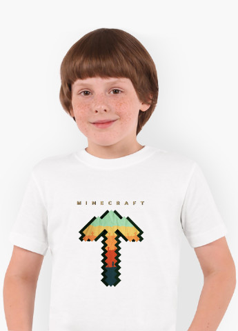 Белая демисезонная футболка детская майнкрафт (minecraft)(9224-1169) MobiPrint