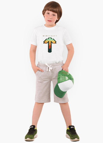 Біла демісезонна футболка дитяча майнкрафт (minecraft) (9224-1169) MobiPrint