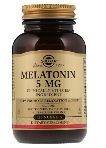 Мелатонин 5 мг,, 120 жевательных таблеток Solgar (228291996)