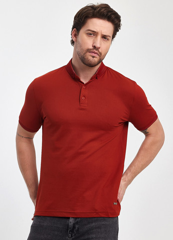 Терракотовая футболка-поло для мужчин Trend Collection однотонная