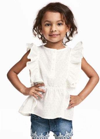 Молочная блузка без рукава H&M летняя