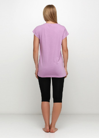 Сиреневый демисезонный комплект (футболка, бриджи) Роза