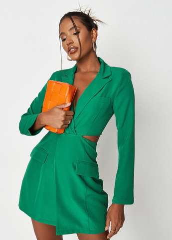 Зеленое кэжуал платье платье-жакет Missguided однотонное
