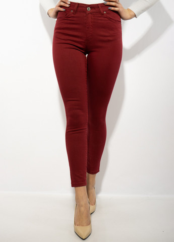 Темно-красные кэжуал демисезонные зауженные брюки Time of Style