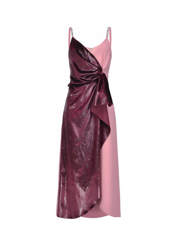 Розовое коктейльное платье на запах Pinko однотонное