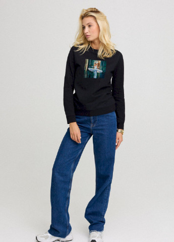 Чорний свитшот женский basic /no flis/ YAPPI (254658714)