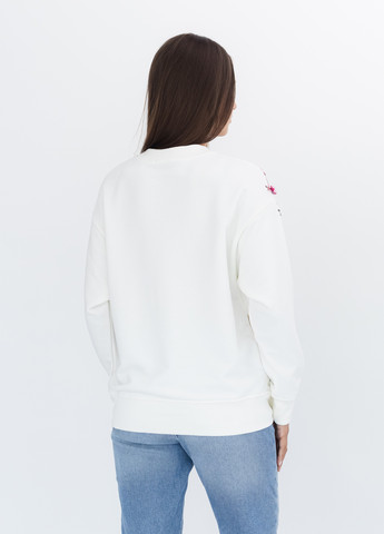 Білий світшот Nora Kvittin однотонний вишивка, аплікація (301079910)