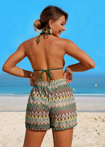 Комбінований літній купальник (ліф, трусики, шорти) бікіні, роздільний SHEIN