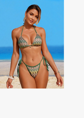 Комбінований літній купальник (ліф, трусики, шорти) бікіні, роздільний SHEIN