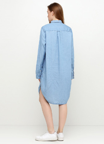 Блакитна джинсова сукня міді H&M однотонна