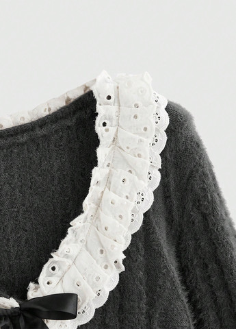 Темно-серый демисезонный кардиган SHEIN