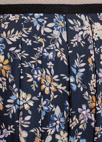 Синяя кэжуал цветочной расцветки юбка Oodji миди