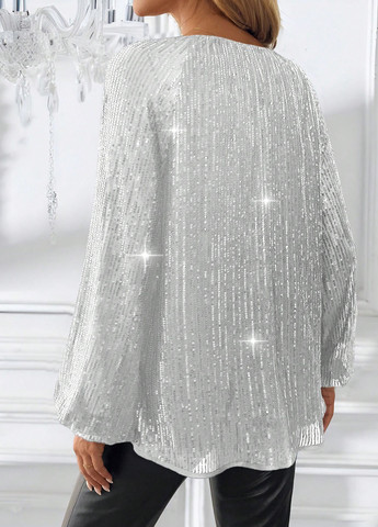 Срібна блуза SHEIN
