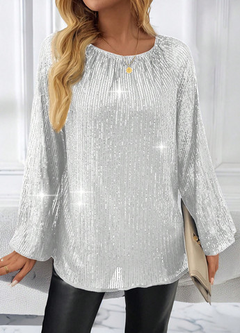 Срібна блуза SHEIN