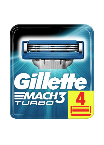 Касеты сменные для бритья Mach3 Turbo (4 шт.) Gillette (14295503)