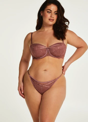 Пудровый балконет бюстгальтер Hunkemoller с косточками полиамид