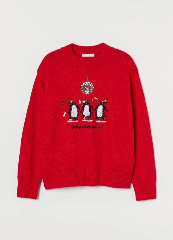 Красный демисезонный свитер H&M