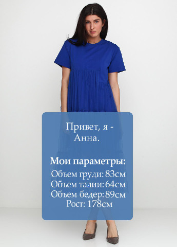 Синее кэжуал платье New Collection однотонное