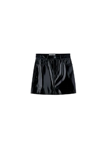 Черная кэжуал однотонная юбка Pull & Bear а-силуэта (трапеция)