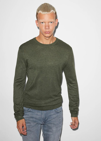 Оливковий (хакі) демісезонний светр джемпер C&A