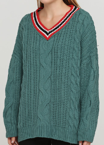 Зеленый демисезонный пуловер пуловер Terranova
