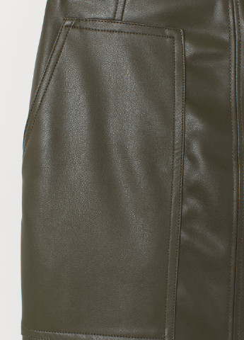 Оливковая (хаки) однотонная юбка H&M